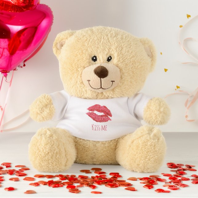 Adorable "Kiss Me" Personalized Teddy Bear (Creator Uploaded)