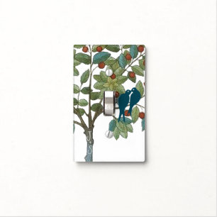 Adorable Kissing Birds with Romantic Initials Light Switch Cover
