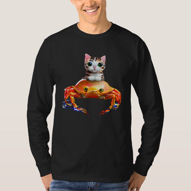 Adorable Kitten and Giant Crab  1 T-Shirt (Front)