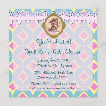 Adorable Kitten Baby Shower Event Announcement - by floppypoppygifts at Zazzle