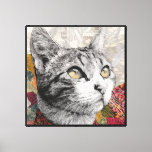 Adorable Kitten Cat Feline Round Canvas Print