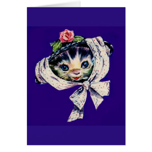 adorable kitten cat in a kitten cat hat (Front)