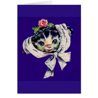 adorable kitten cat in a kitten cat hat cards
