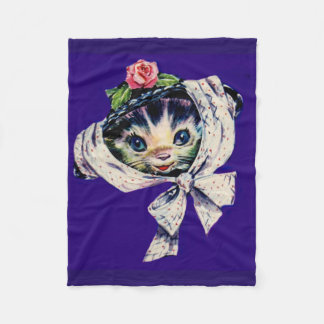 adorable kitten cat in a kitten cat hat fleece blanket
