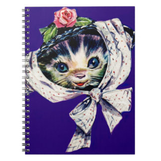 adorable kitten cat in a kitten cat hat notebook