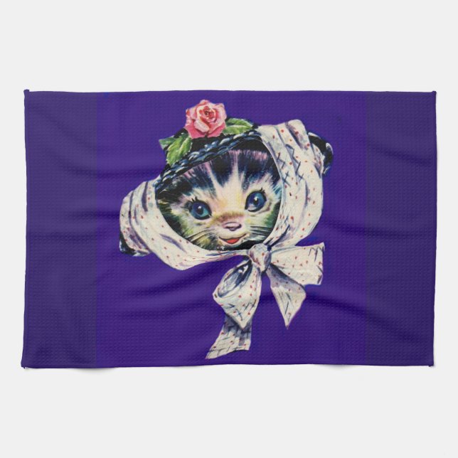 adorable kitten cat in a kitten cat hat towel (Horizontal)