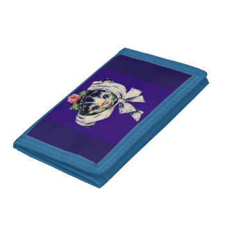 adorable kitten cat in a kitten cat hat trifold wallet