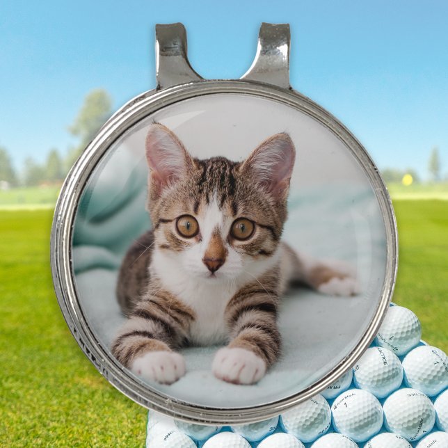 Adorable Kitten Cat Lover Custom Photo Golf Ball M Golf Hat Clip (Creator Uploaded)