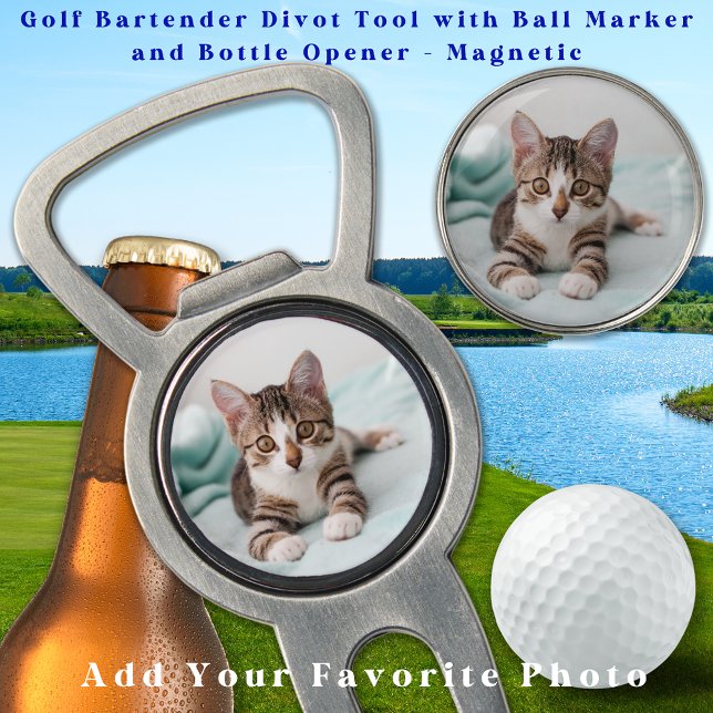 Adorable Kitten Cat Lover Custom Photo Golf Divot Tool (Creator Uploaded)