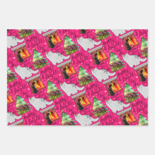 Adorable kitten Christmas wrapping paper