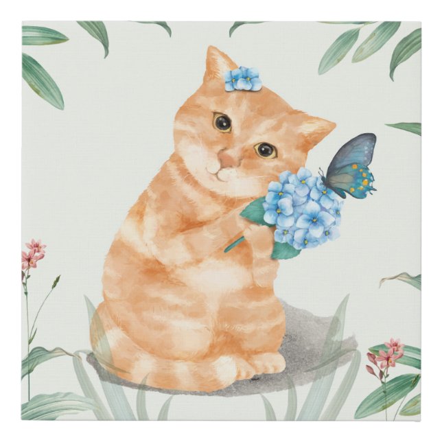 Adorable Kitten Faux Canvas Print (Front)
