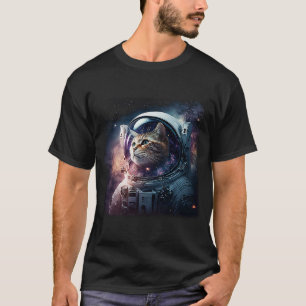 Adorable Kitten In Outer Space  Cat T-Shirt