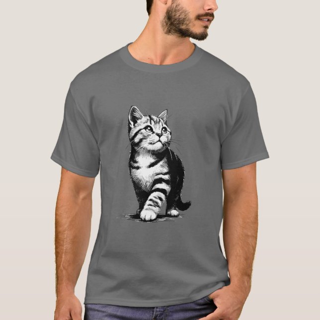 Adorable Kitten Pawsitively Charming Pet Lover T-Shirt (Front)