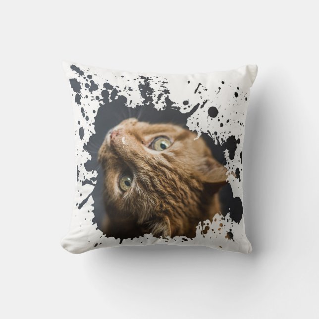 Adorable Kitten Throw Pillow (Front)