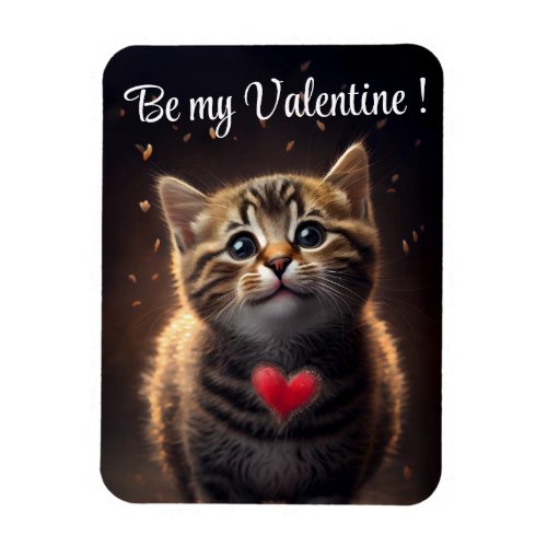 Adorable Kitten Valentine Magnet