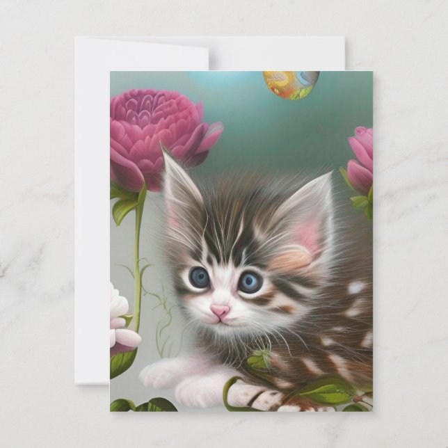 Adorable Kittens 4 Note Card (Back)