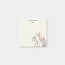 Adorable Kittens Cream Watercolor Animal 