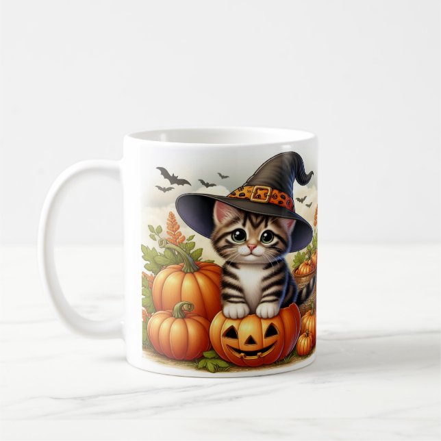 Adorable Kittens Dressed as Witches  Coffee Mug (Left)