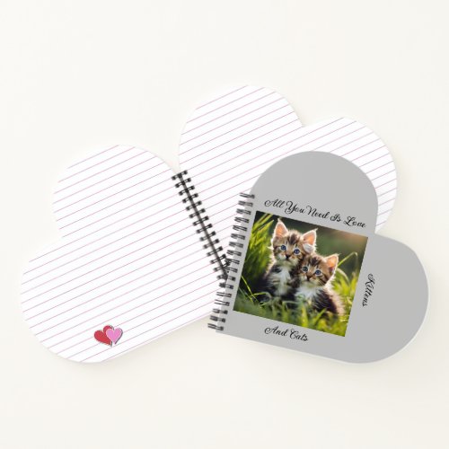 Adorable Kittens in Grass Notebook