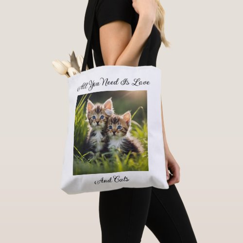 Adorable Kittens in Grass Tote Bag