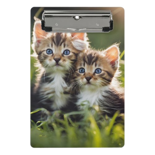 Adorable Kittens In The Grass Mini Clipboard