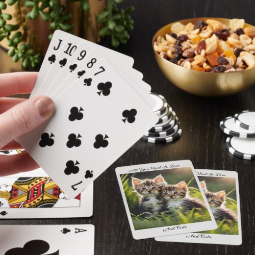 Adorable Kittens In The Grass Poker Cards