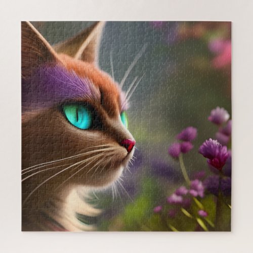 Adorable Kitty cat Turquoise Eyes Jigsaw Puzzle