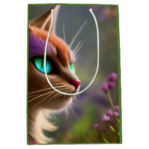 Adorable Kitty cat, Turquoise Eyes Medium Gift Bag