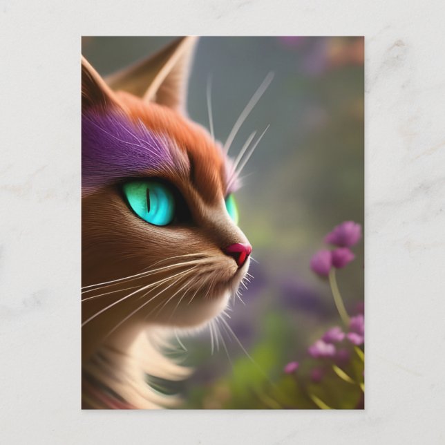 Adorable Kitty cat, Turquoise Eyes  Postcard (Front)