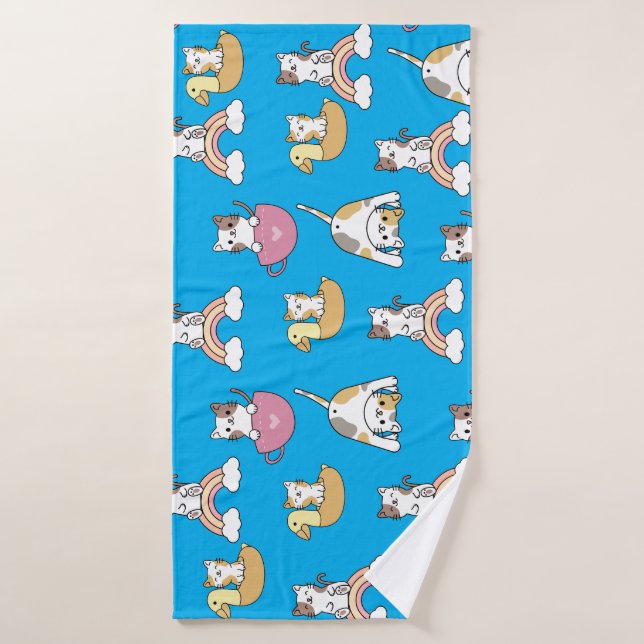 Adorable Kitty Cats Bath Towel (Bath Towel)