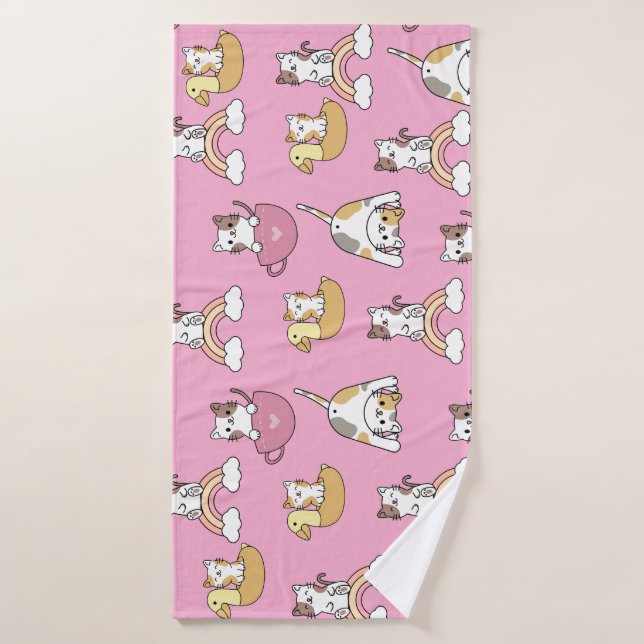 Adorable Kitty Cats Bath Towel (Bath Towel)