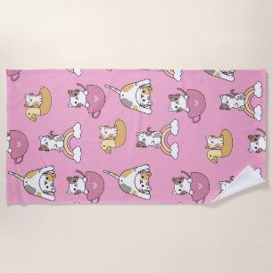 Adorable Kitty Cats Beach Towel