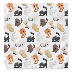 Adorable Kitty Cats Pattern Bandana
