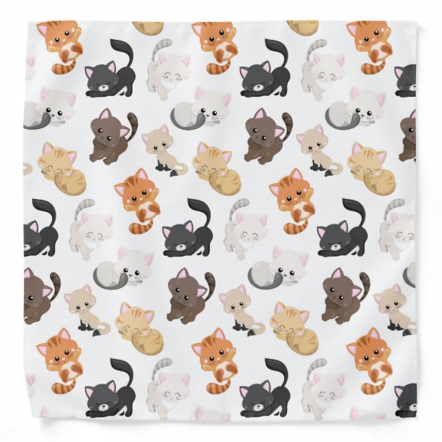 Adorable Kitty Cats Print Bandana (Front)