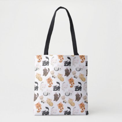 Adorable Kitty Cats Print Tote Bag