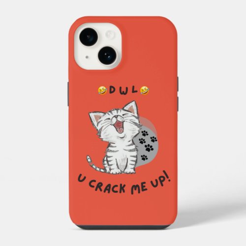 Adorable kitty laughing iPhone 14 Tough Case