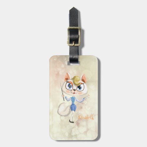 Adorable Kitty  On Bokeh Luggage Tag