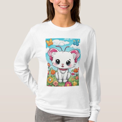  Adorable Kitty T_Shirt for girls