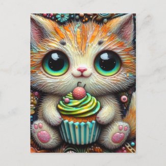 Adorable Kitty With a Cupacake