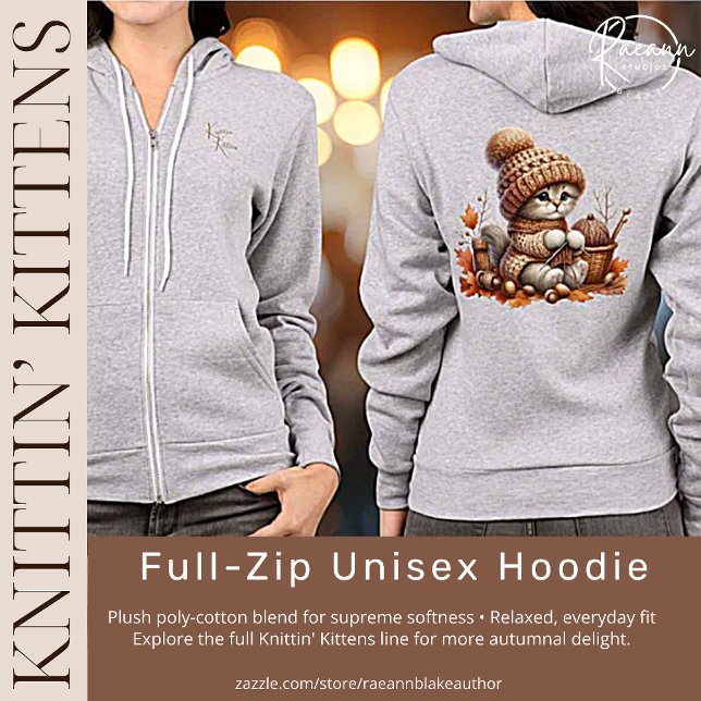Adorable Knittin' Kittens Full-Zip Unisex Hoodie (Creator Uploaded)
