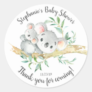 Adorable Koala Bear Baby Shower Favor Classic Round Sticker