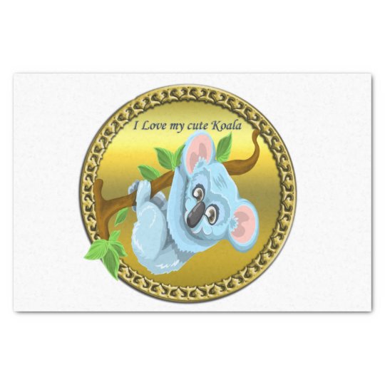 Adorable Koala Bear Hanging On A Tree Branch Tissue Paper Zazzle Com