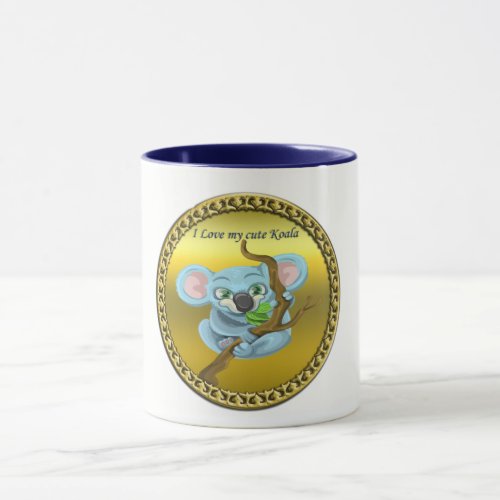 Adorable koala bear in a tree in the forest mug