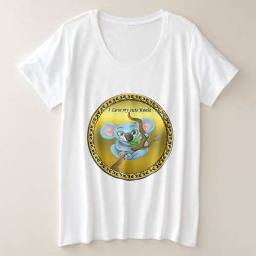 Adorable koala bear in a tree in the forest plus size T_Shirt