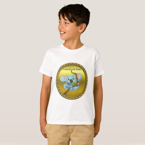 Adorable koala bear in a tree in the forest T_Shirt