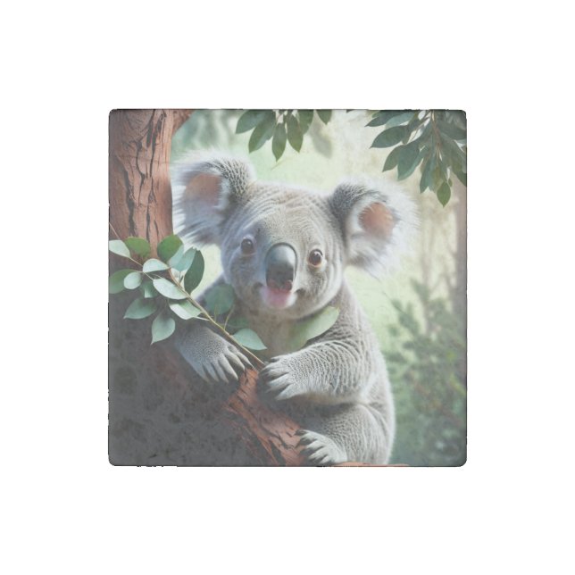 Adorable Koala Bear Stone Magnet (Front)