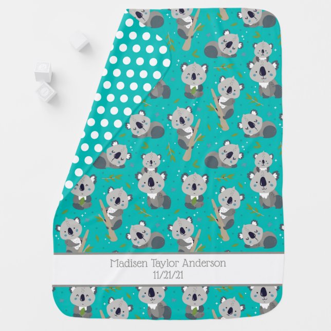 Adorable Koala Bears Baby Blanket (In Situ)