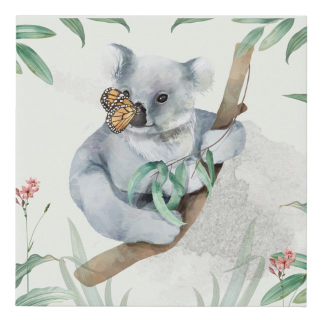 Adorable Koala Faux Canvas Print (Front)