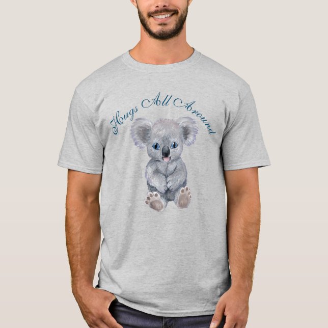 Adorable Koala Hugs & Heart T-Shirt (Front)