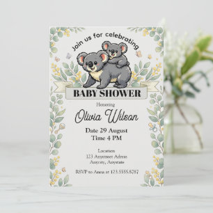 Adorable Koala Mom and Joey Invitation